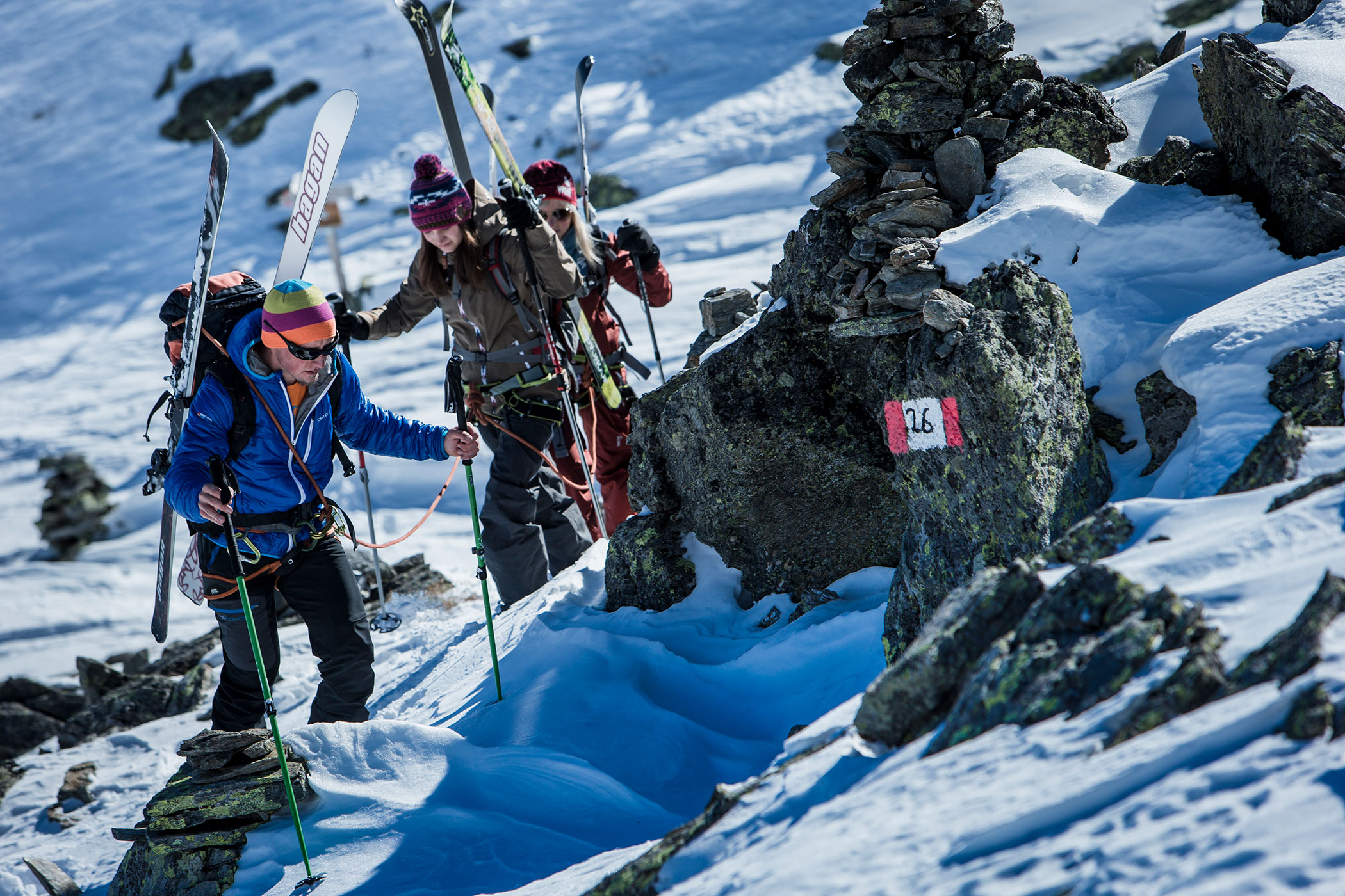 Ski tour in alpine terrain
